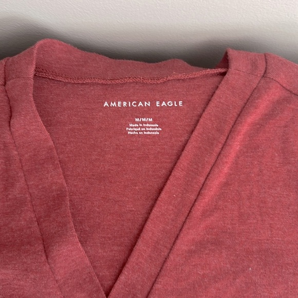 American Eagle Red Wrap Top - Picture 2 of 5